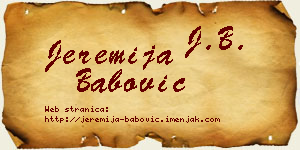 Jeremija Babović vizit kartica